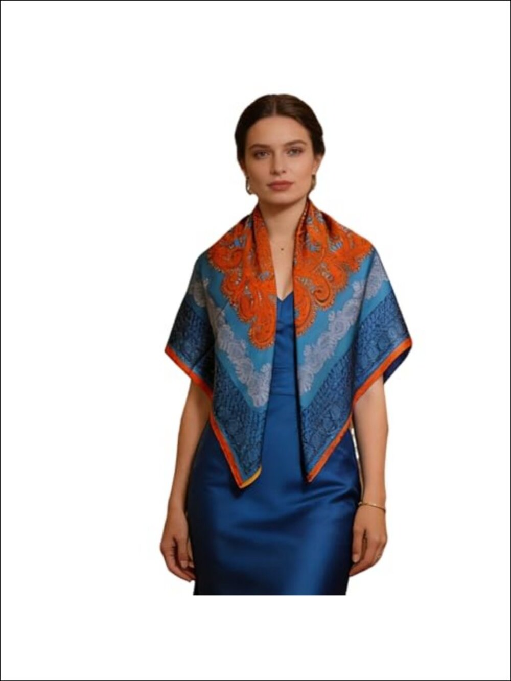 43" Large Square Satin Silk Scarf Hair Wrapping Sleeping Headscarf